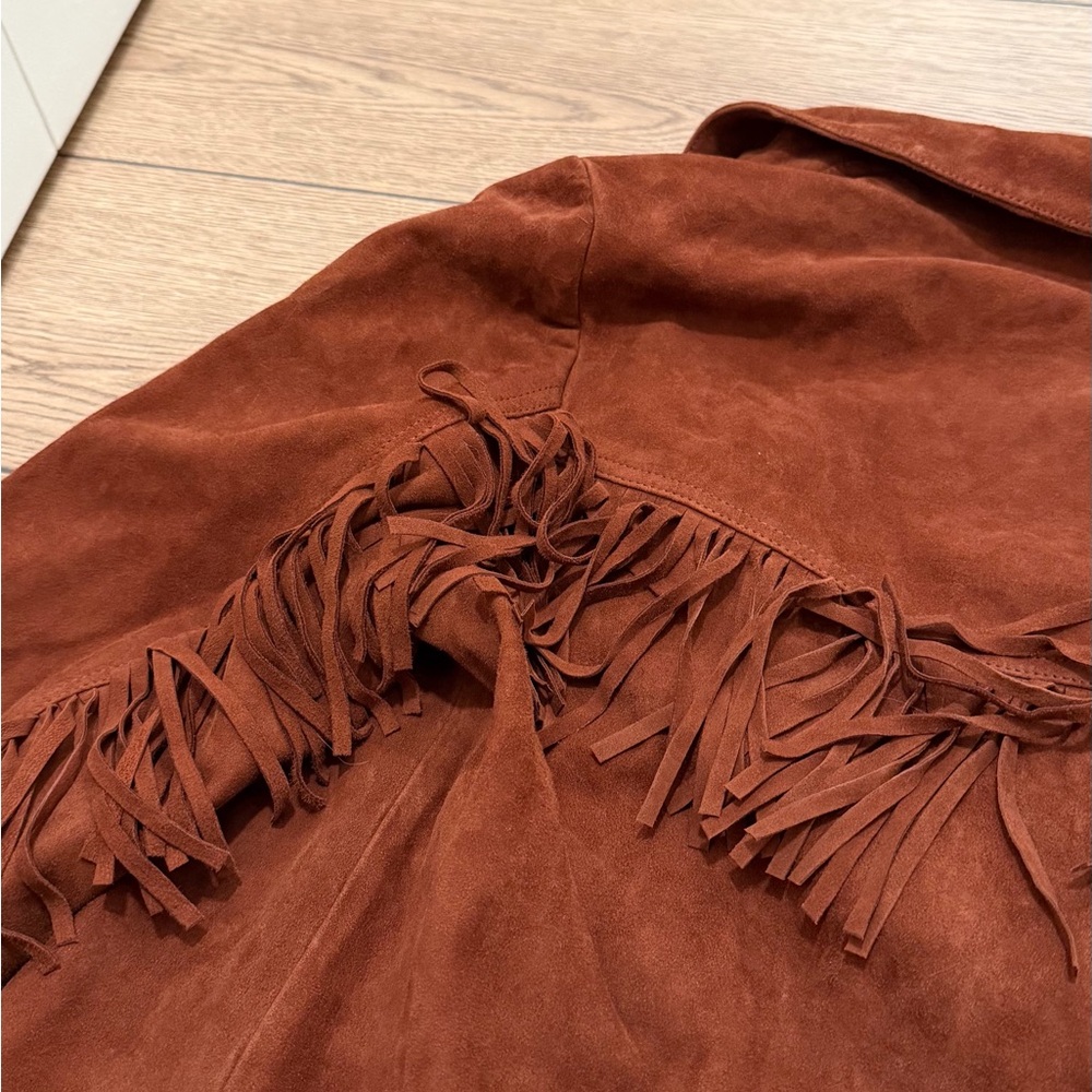 Sézane Women's Yuma Brown Fringe Jacket - Picture 9 of 13